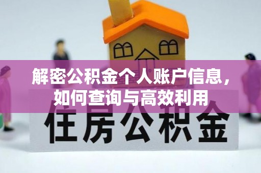 万里解密公积金个人账户信息，如何查询与高效利用